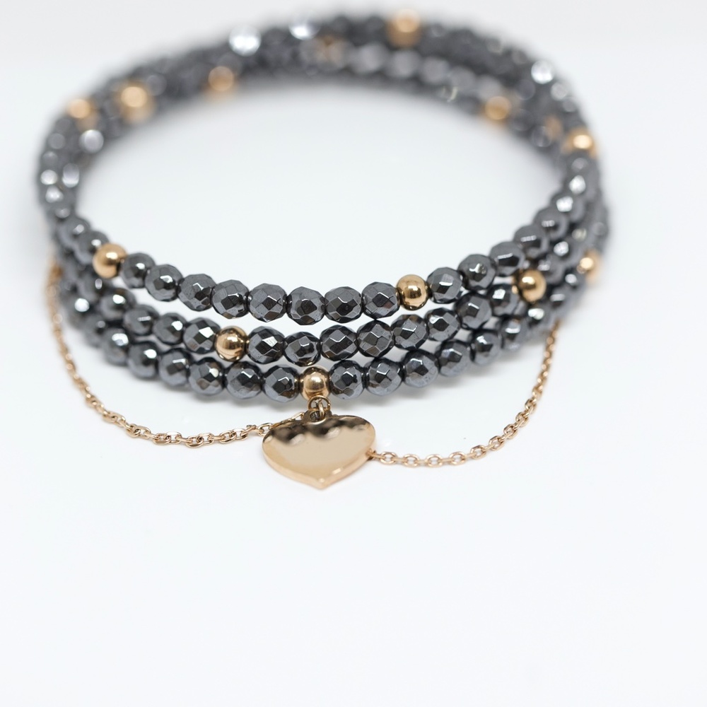 18k Gold Dipped Black Topaz Shiny Bracelet - Picture 4 of 7